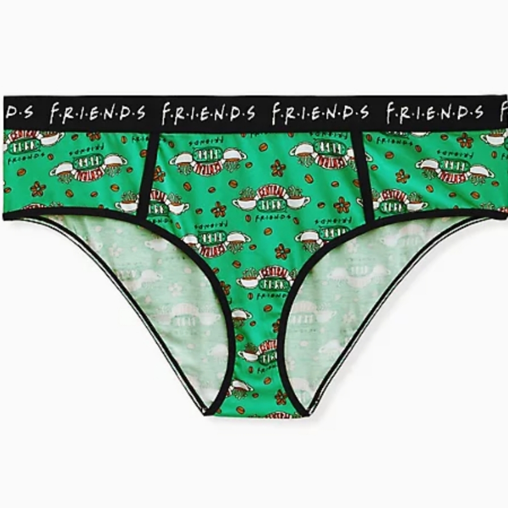 TORRID Friends Central Perk Green Cotton Hipster Panty NWT sizes 1 & 2 & 0